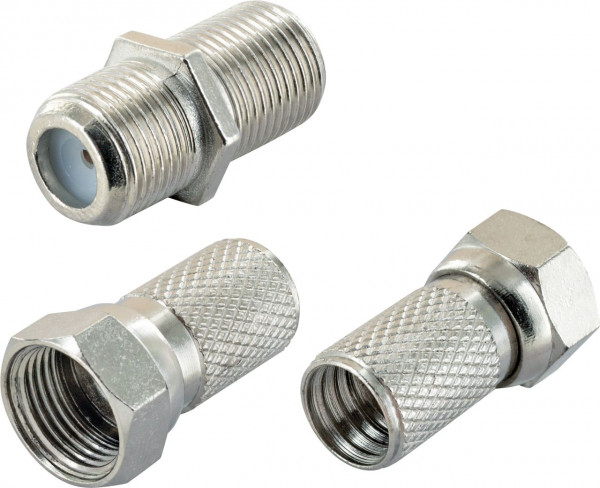 SCHWAIGER F-Stecker 3-er Set (Ø 7 mm), Silber