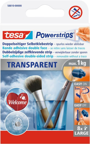 tesa® Powerstrips® Klebestrip transparent Large 8 Strips