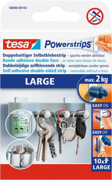 tesa® Powerstrips® Klebestrip Large, weiß, 10 Strips