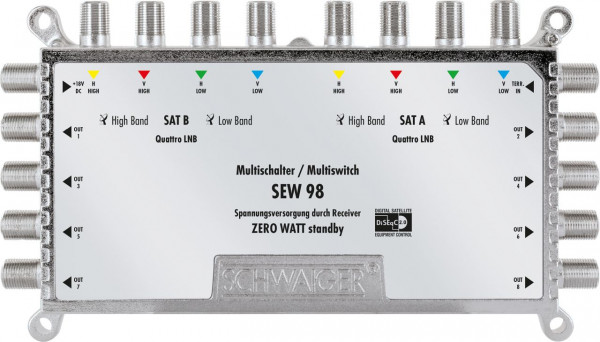 SCHWAIGER SAT Multischalter 9 - 8, Silber/Blau