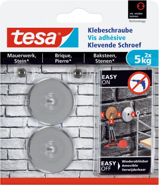 tesa® Klebeschraube rund, Mauerwerk, 2 x 5 kg