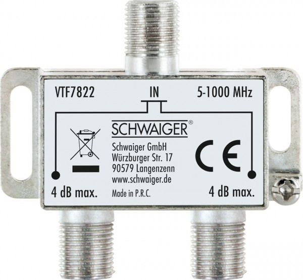 SCHWAIGER 2-fach Verteiler (4 dB)