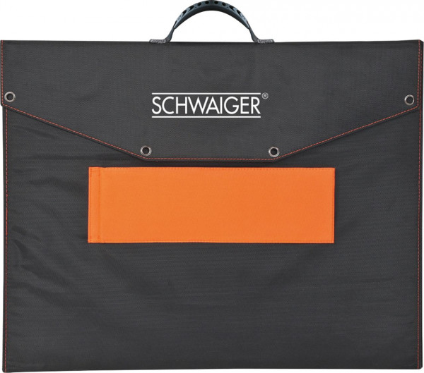 SCHWAIGER 220W Solar Panel, (DC-Kabel: 4,9m / Y-Kabel: 0,5m), Schwarz/Orange