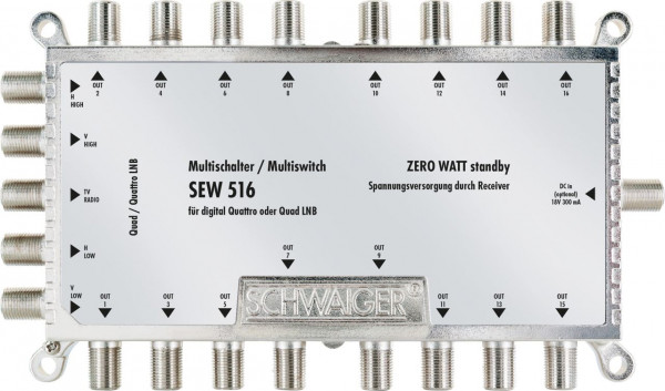 SCHWAIGER SAT Multischalter 5 - 16, Silber/Blau